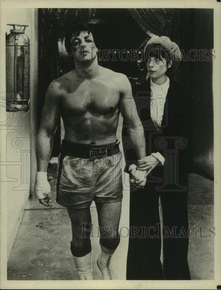 1979 Sylvester Stalone and Talia Shire in a scene from Rocky. - Historic Images