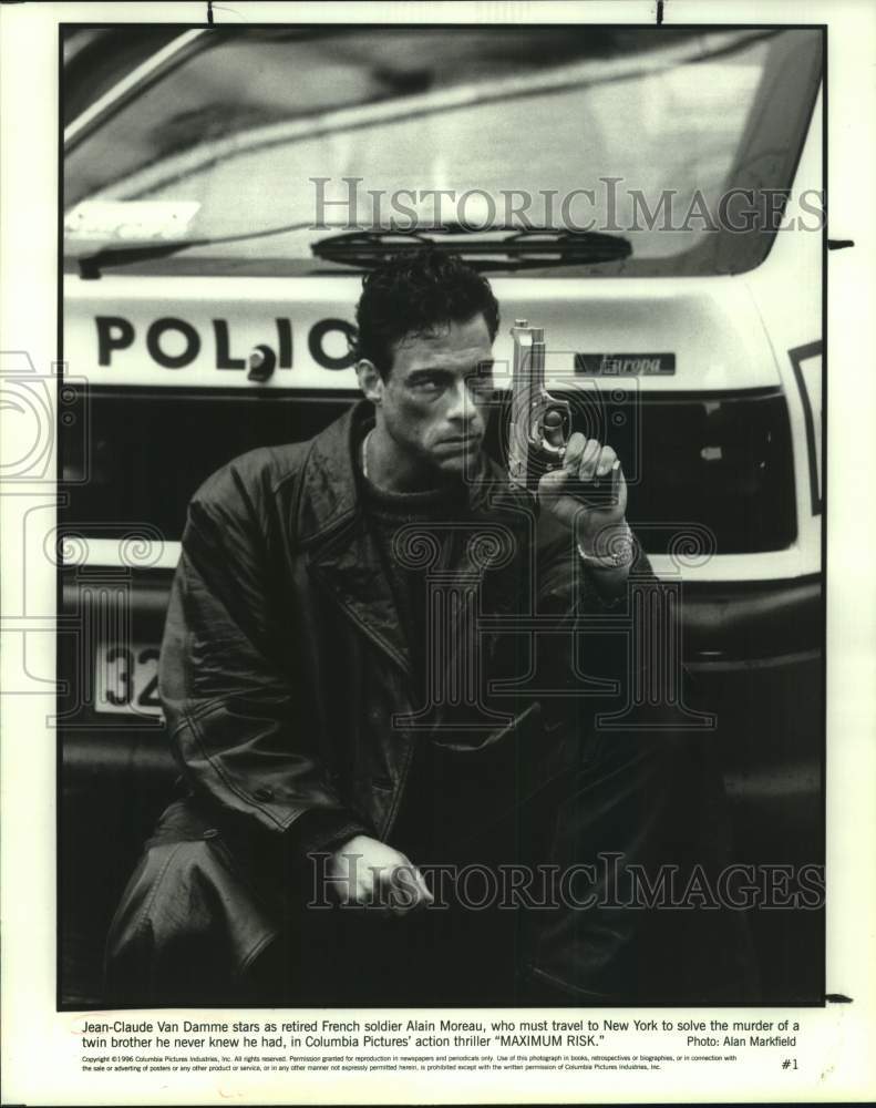 1996 Press Photo Jean-Claude Van Damme, Actor in "Maximum Risk" movie - Historic Images