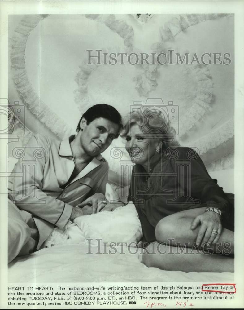 Press Photo Actors Joseph Bologna and Renee Taylor in "Bedrooms" Series - Historic Images