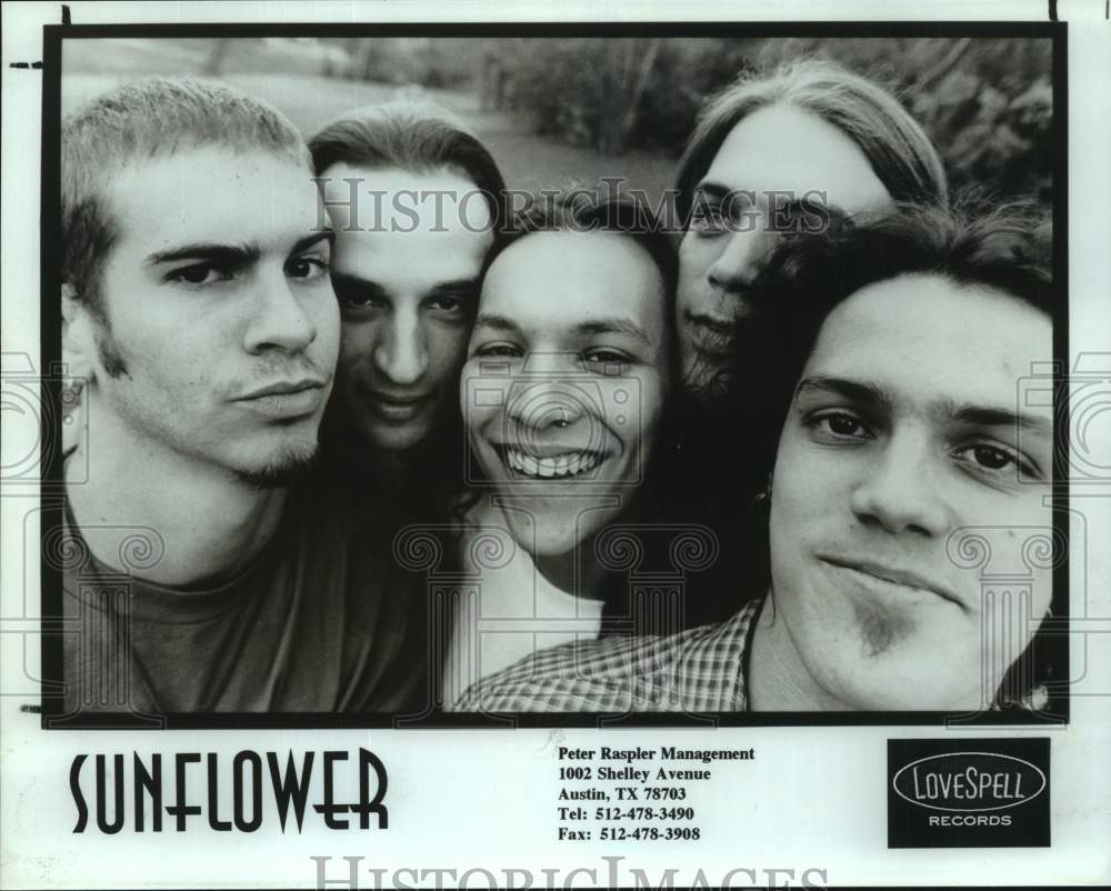 Five members of the band Sunflower - Historic Images