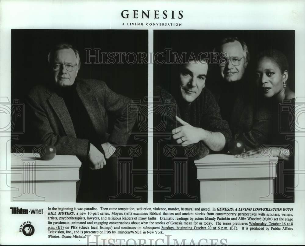 1996 Host Bill Moyers in "Genesis: A Living Conversation" on PBS-TV - Historic Images