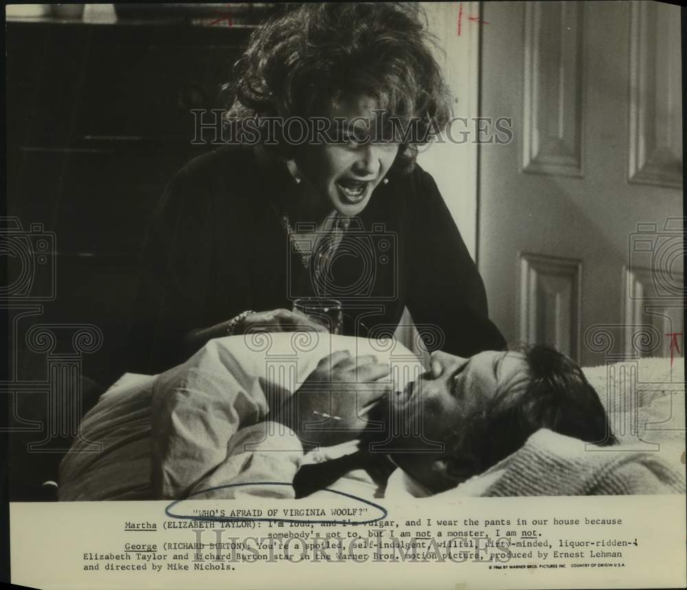 1966 Press Photo &quot;Who&#39;s Afraid of Virginia Woolf?&quot; Actress Elizabeth Taylor - Historic Images