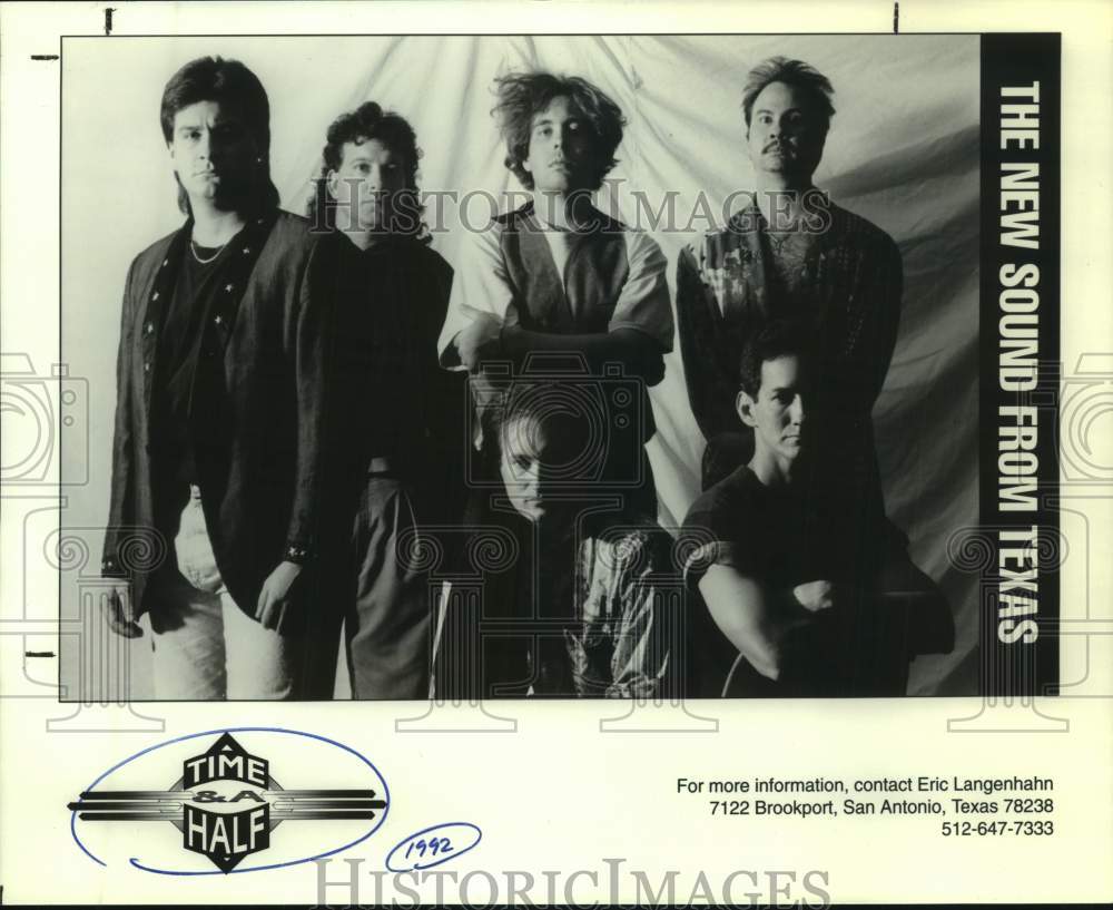 1992 Press Photo Six members of the band Time &amp; A Half from Texas - Historic Images