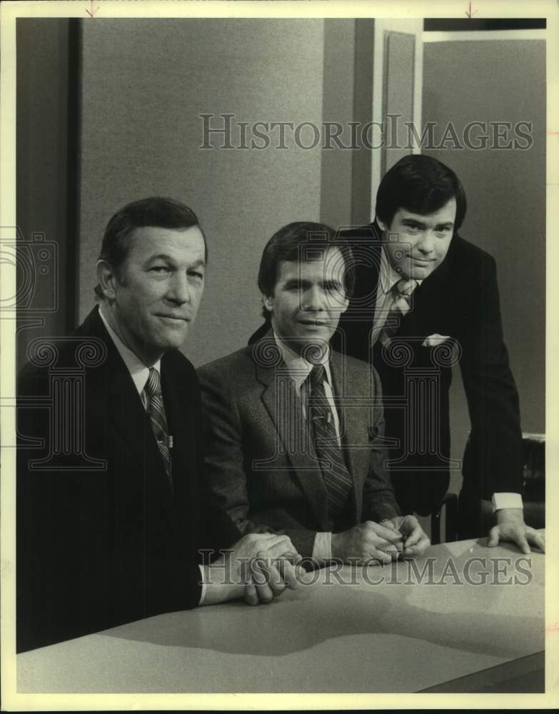1982 Roger Mudd with Correspondents Tom Brokaw and Alan Hemberger - Historic Images