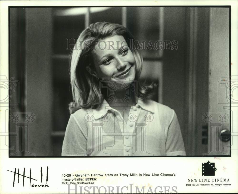 1995 Press Photo Actress Gwyneth Paltrow Starring as Tracy Mills in "Seven" - Historic Images