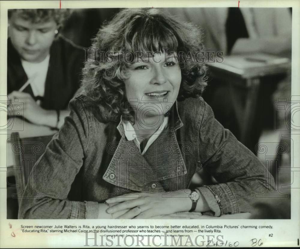 1983 Press Photo Actress Julie Walters is Rita in &quot;Educating Rita&quot; movie - Historic Images