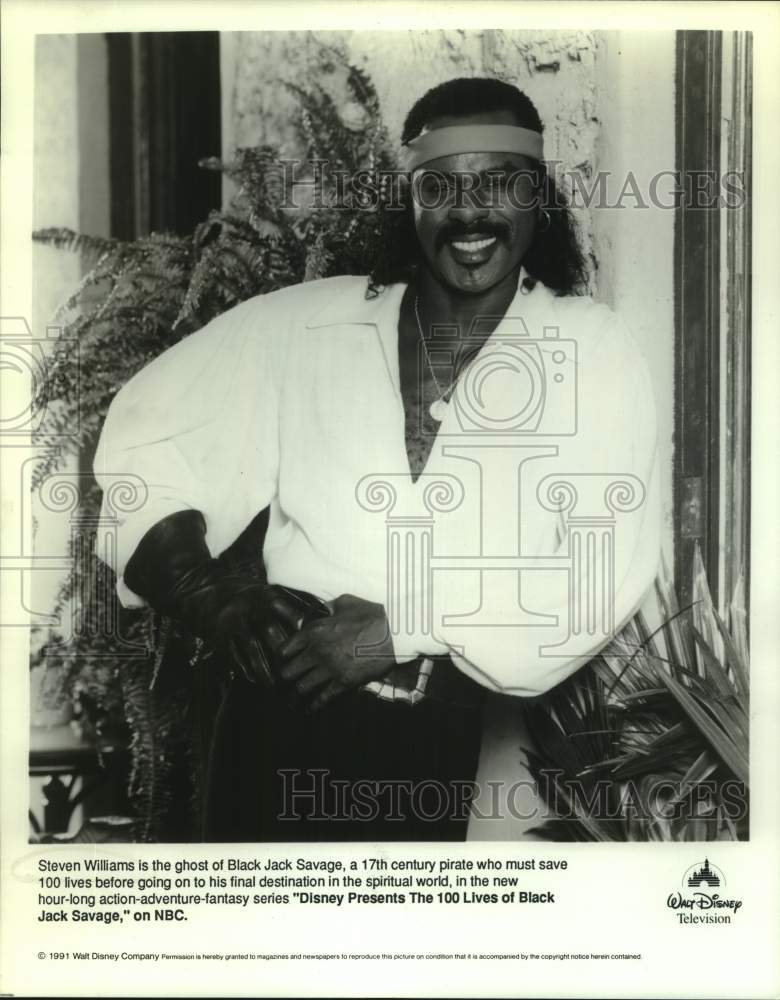 1991 Press Photo Actor Steven Williams in "The 100 Lives Black Jack Savage" - Historic Images