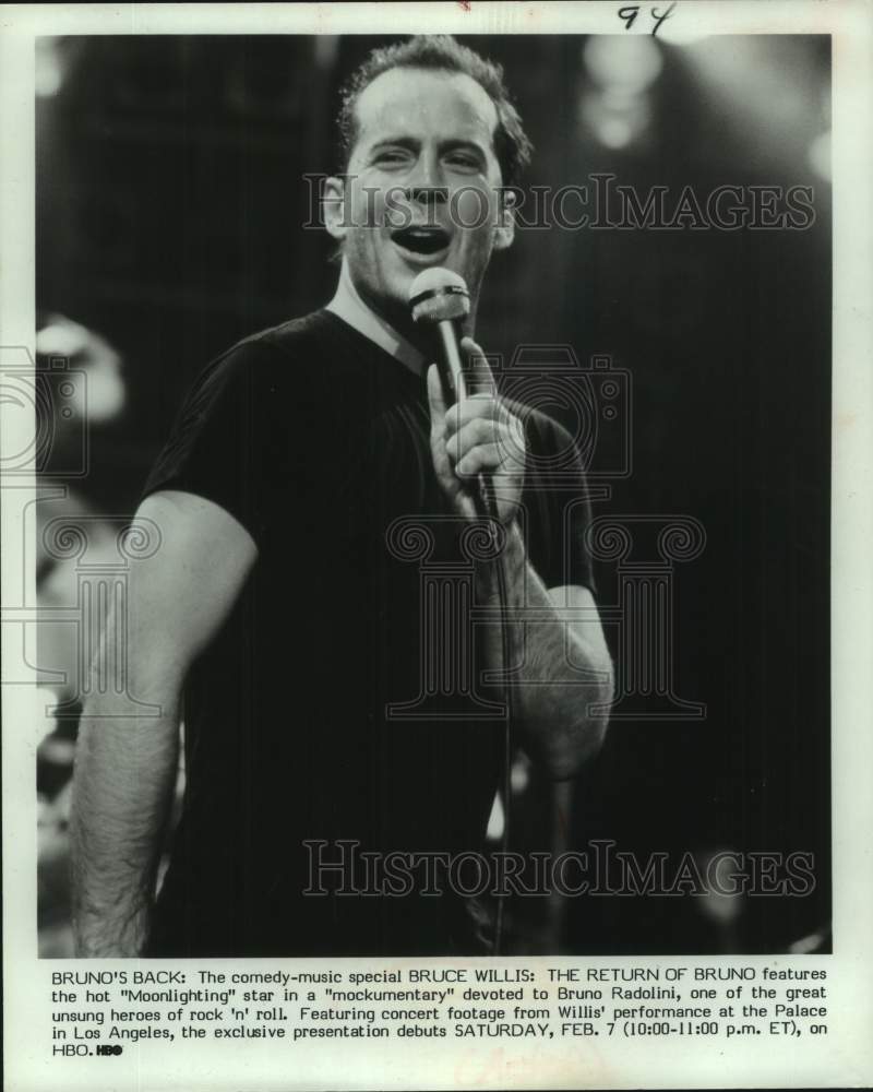 1974 Press Photo A scene from Bruce Willis: The Return of Bruno, on HBO. - Historic Images