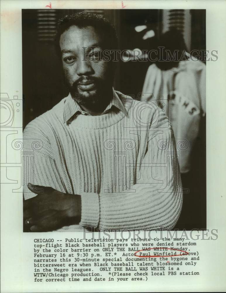 Press Photo Actor Paul Winfield in &quot;Only The Ball Was White&quot; on PBS Television - Historic Images