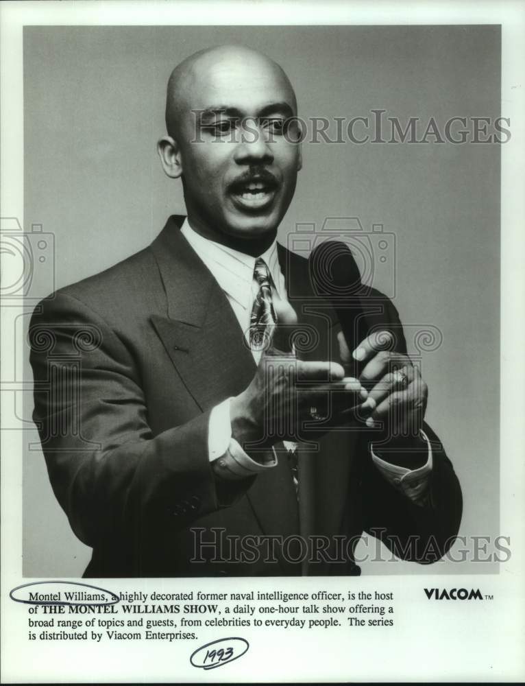 1993 Press Photo Host Montel Williams of "The Montel Williams Show" on TV - Historic Images