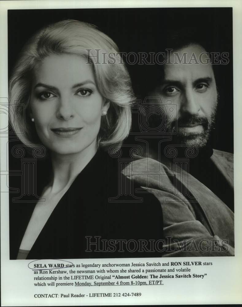 Press Photo Actress Sela Ward with Ron Silver in "The Jessica Savitch Story" - Historic Images