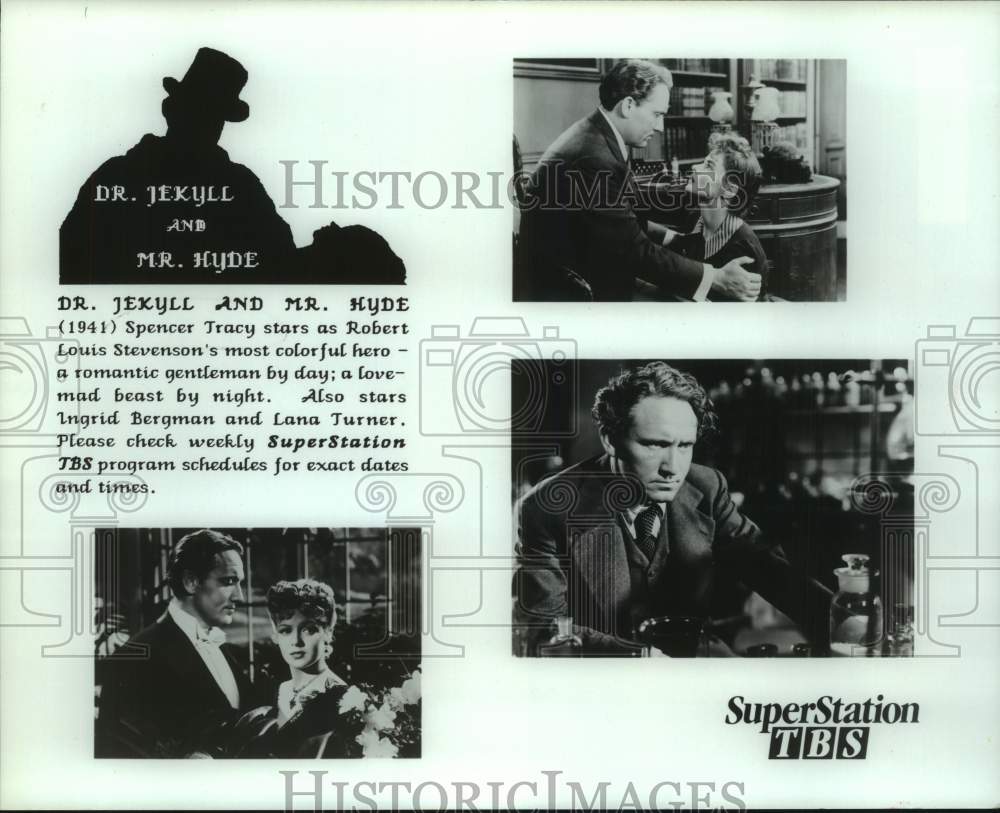 1941 Press Photo Actor Spencer Tracy in "Dr. Jekyll and Mr. Hyde" Movie - Historic Images