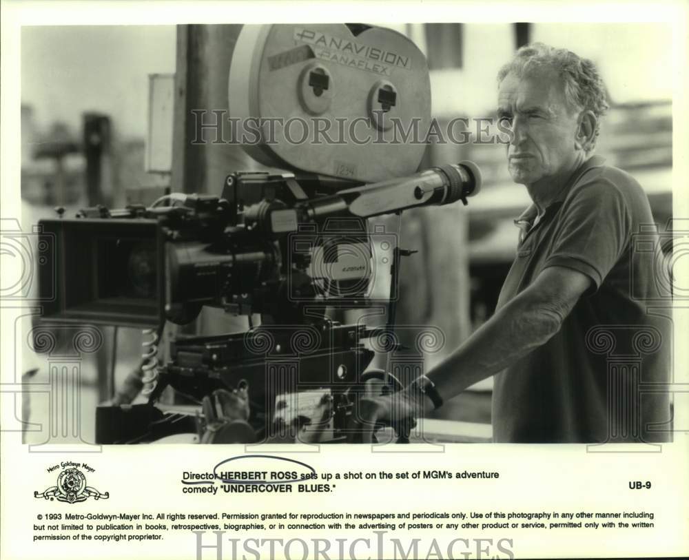 1993 Director Herbert Ross on the set of Undercover Blues. - Historic Images