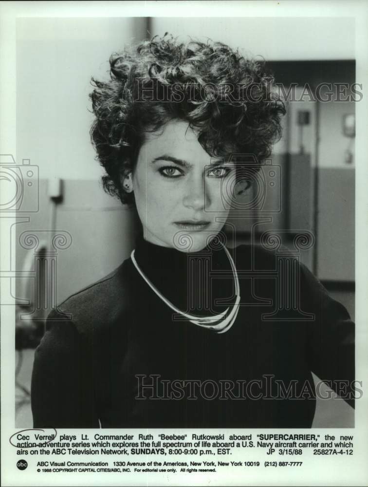1988 Actress Cec Verrell of Television's "Supercarrier" Series - Historic Images
