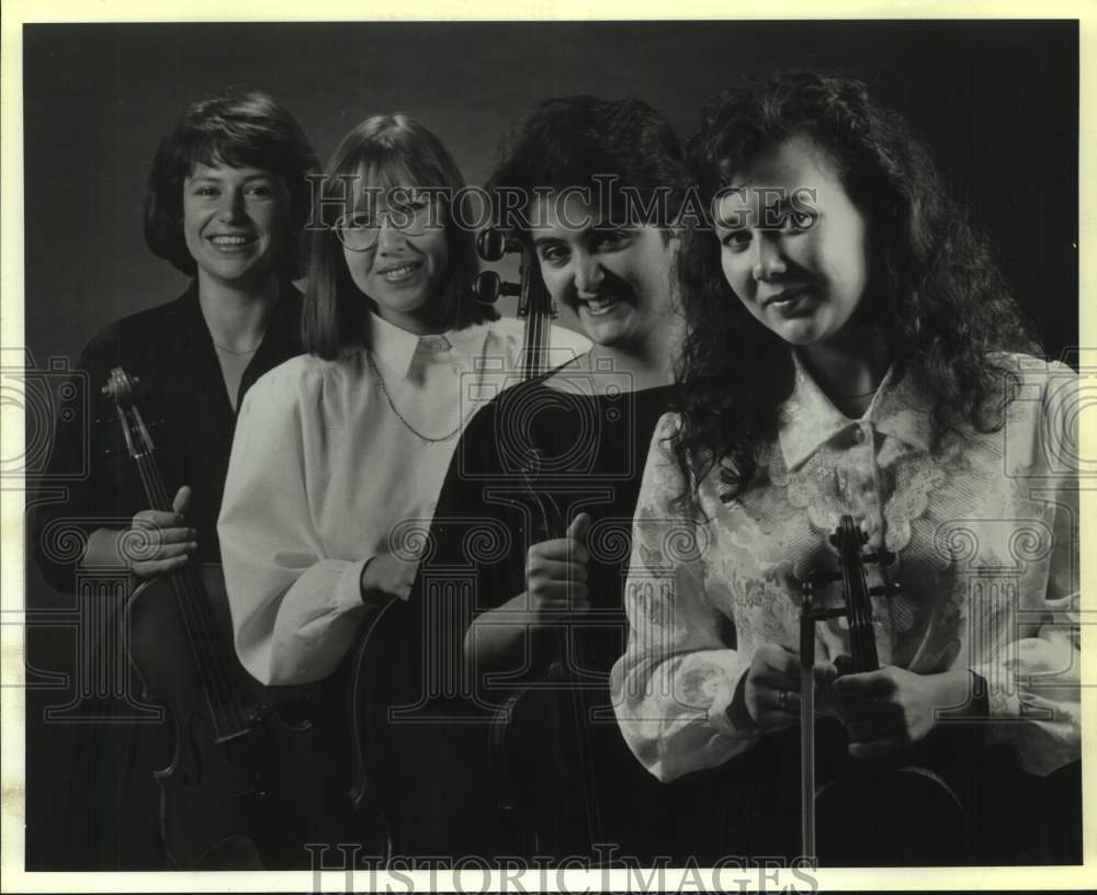 1994 Members of the Veronika Quartet, Hungarian string ensemble. - Historic Images