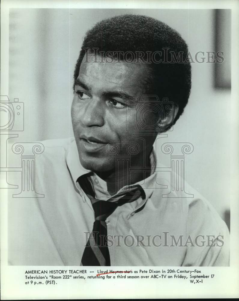 Press Photo Actor Lloyd Haynes as Pete Dixon in ABC TV Series &quot;Room 222&quot; - Historic Images