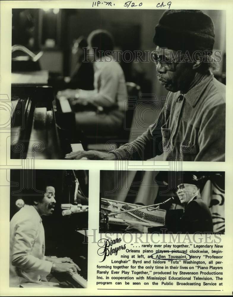 Press Photo Musicians on Piano Players Rarely Ever Play Together, on PBS. - Historic Images