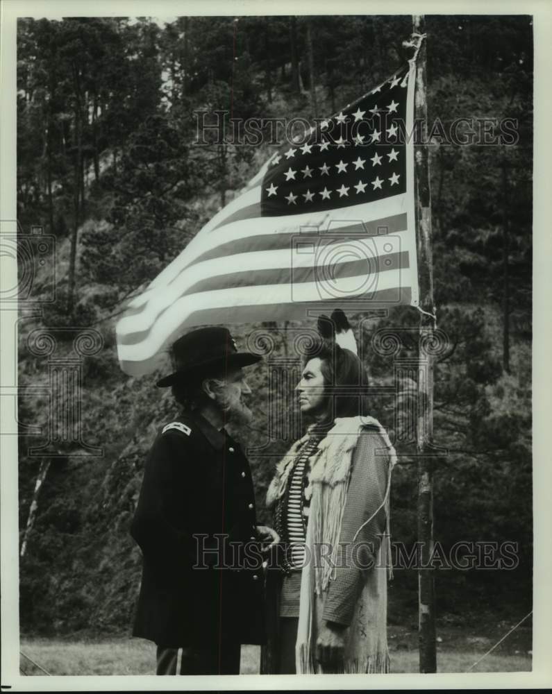 Press Photo Ned Romero and James Whitmore in I Will Fight No More Forever. - Historic Images