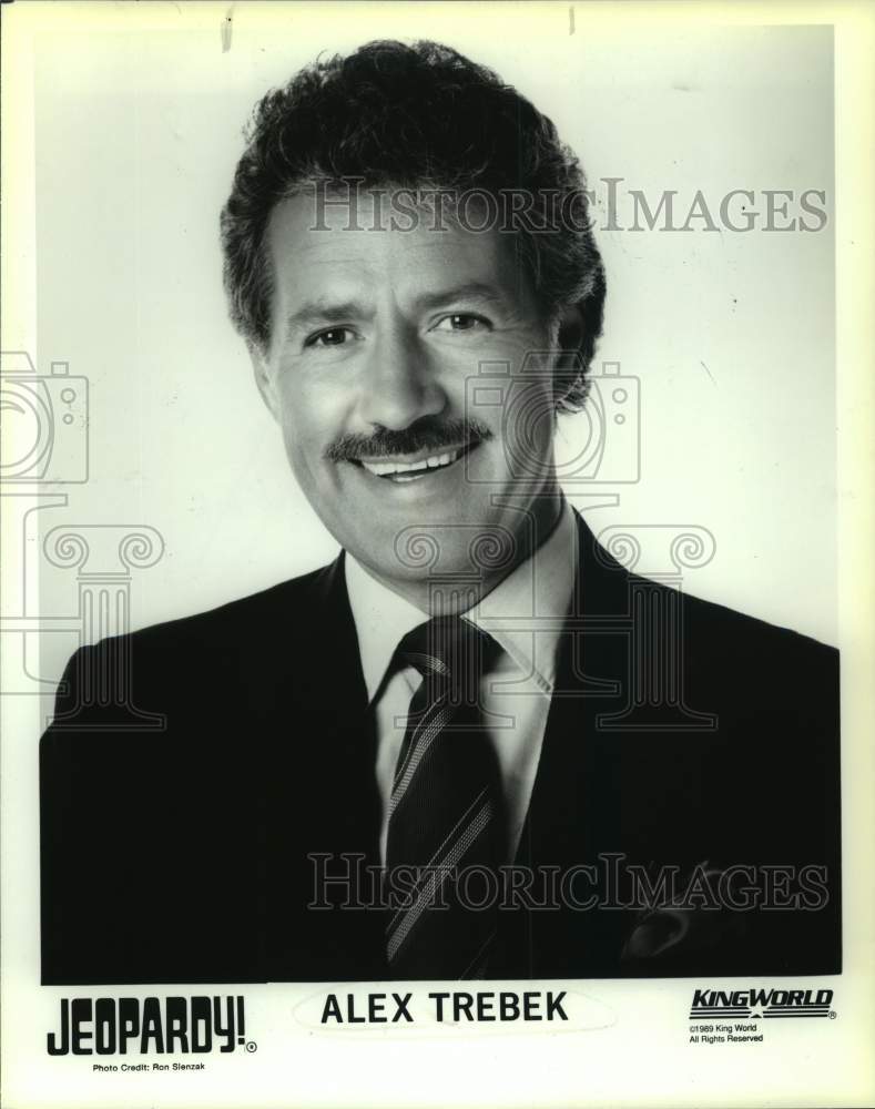 1989 Press Photo &quot;Jeopardy!&quot; Game Show Host Alex Trebek - Historic Images