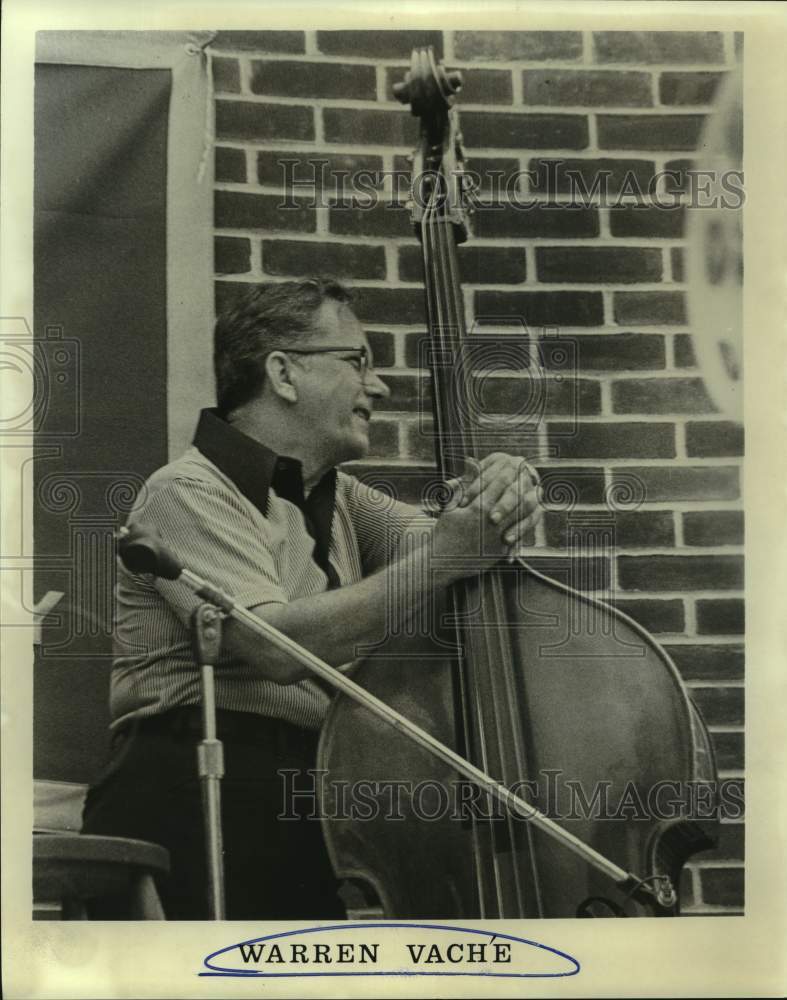 1980 Press Photo Jazz Musician Warren Vache With String Bass - Historic Images