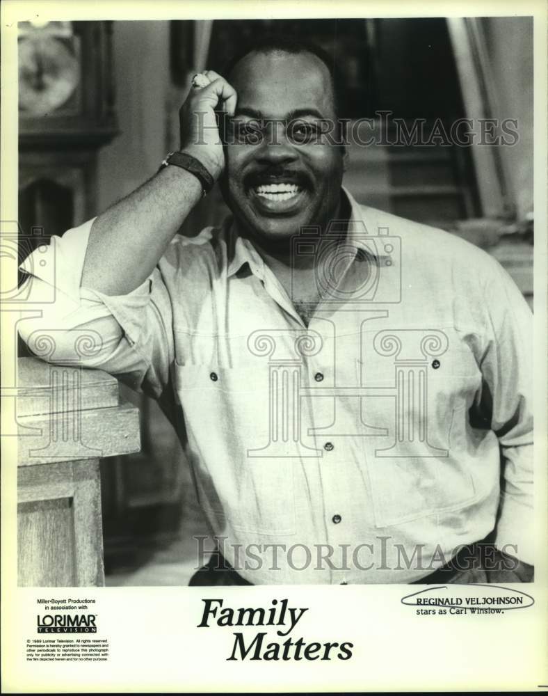 1989 Press Photo Reginald Veljohnson stars on Family Matters television series. - Historic Images