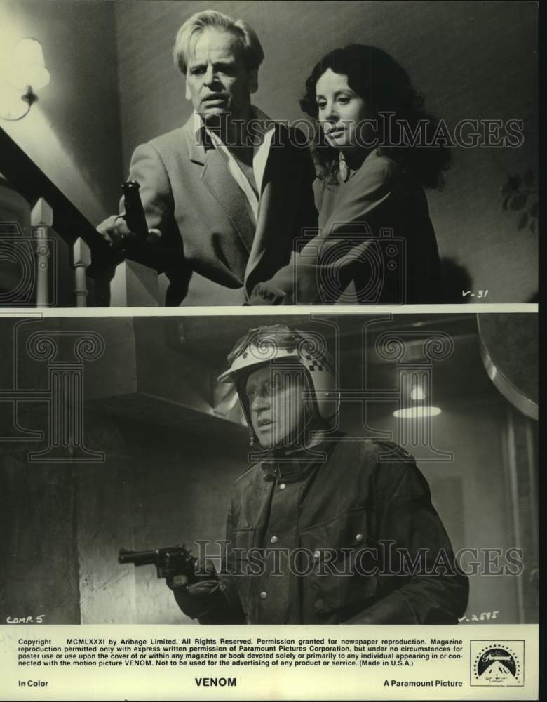 1981 Press Photo Cast of Movie &quot;Venom&quot; Perform Scenes - Historic Images