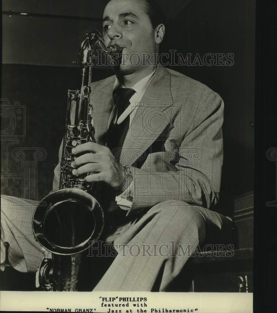 1952 Press Photo Musician "Flip" Phillips - Historic Images