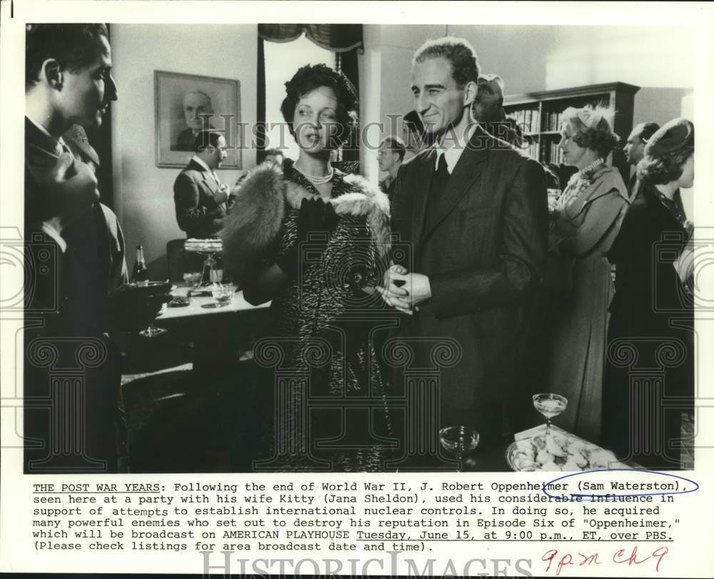 Press Photo Actors Sam Waterston and Jana Sheldon in Television&#39;s &quot;Oppenheimer&quot; - Historic Images