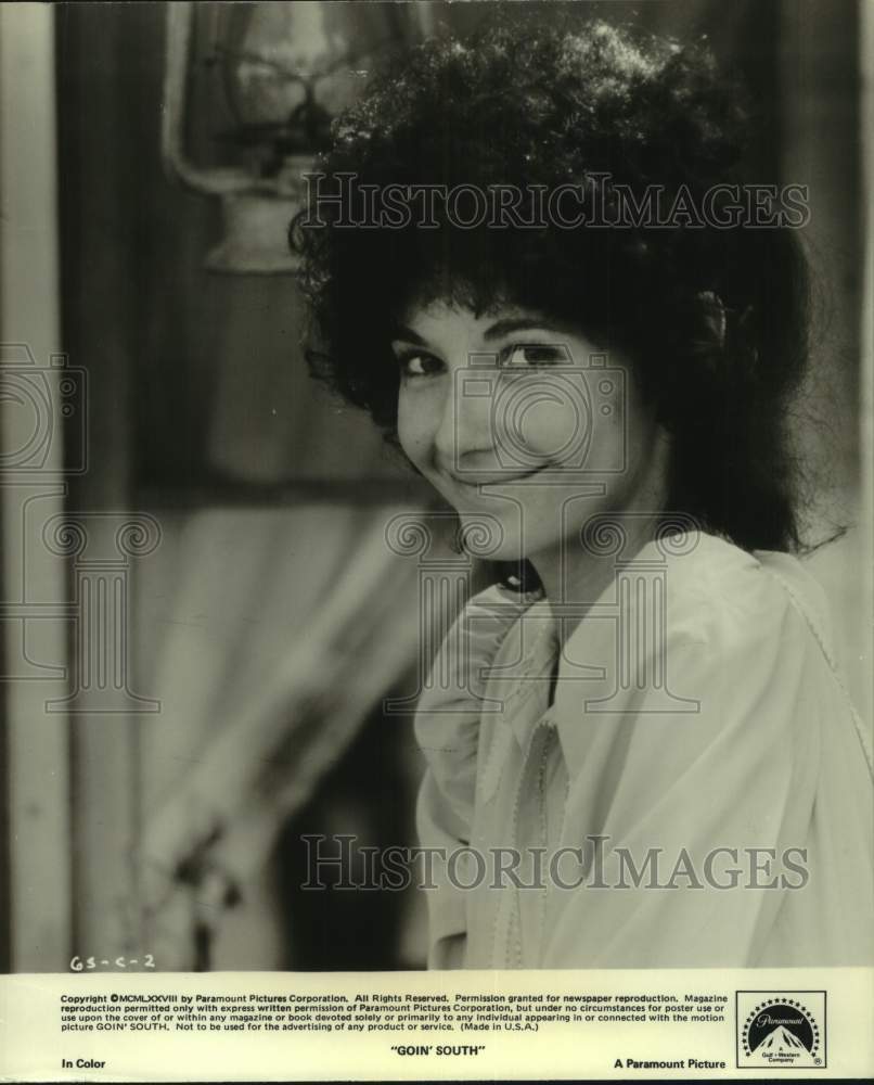 1973 Press Photo Actress Portrays Character in Movie &quot;Goin&#39; South&quot; - Historic Images