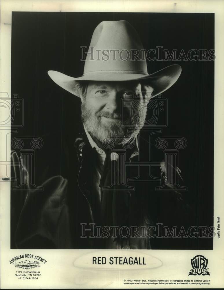 1992 Press Photo Red Steagall, American actor, musician, poet and performer. - Historic Images