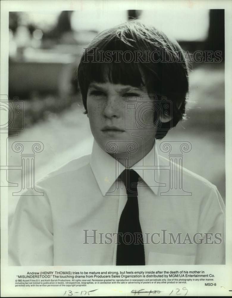 1983 Press Photo Actor Henry Thomas in Movie "Misunderstood" - Historic Images