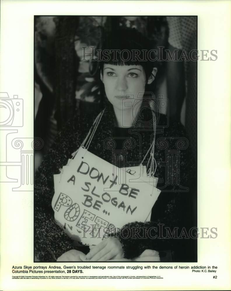 2000 Press Photo Actress Azura Skye in Movie &quot;28 Days&quot; - Historic Images