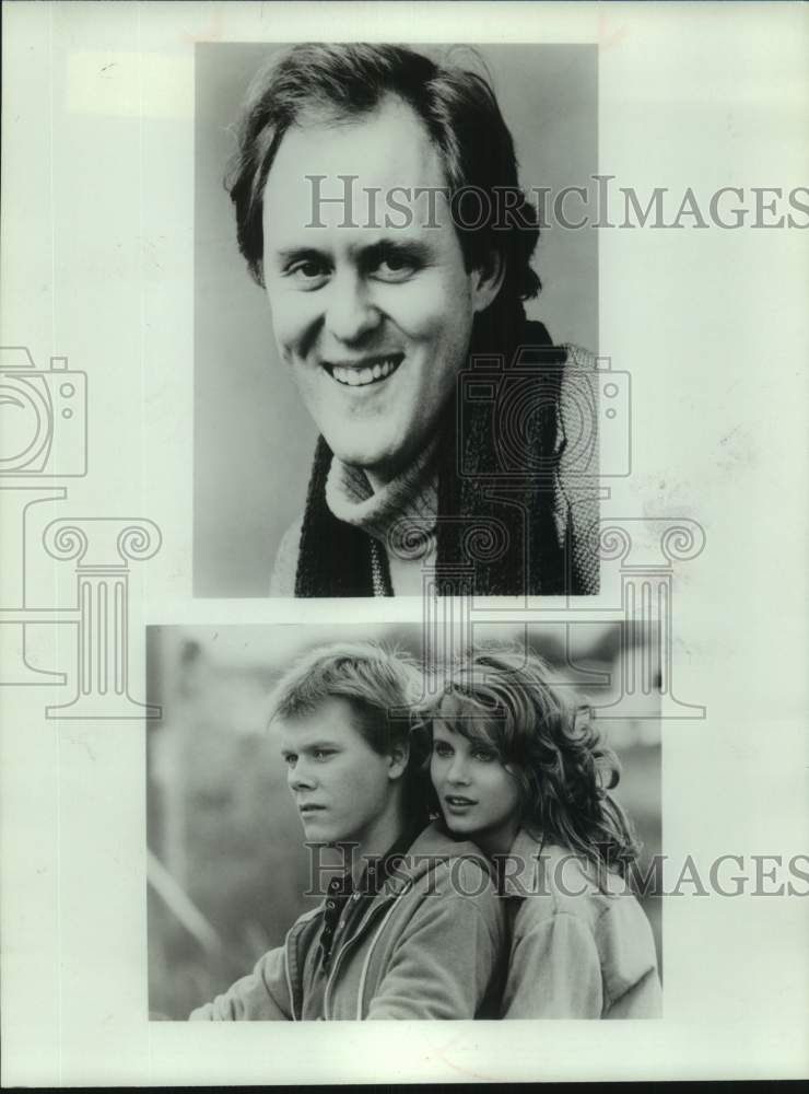 1983 Press Photo Actors John Lithgow, Lori Singer & Kevin Bacon in "Footloose" - Historic Images