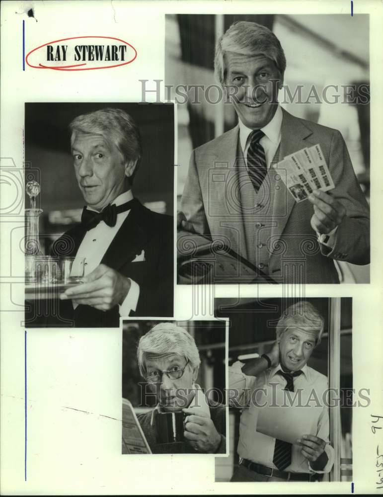 Press Photo Ray Stewart, American actor, in four different  roles. - Historic Images