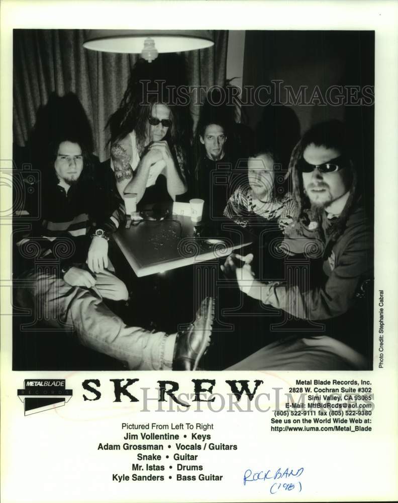 1998 Press Photo Members of Skrew, industrial metal band from Austin, Texas. - Historic Images
