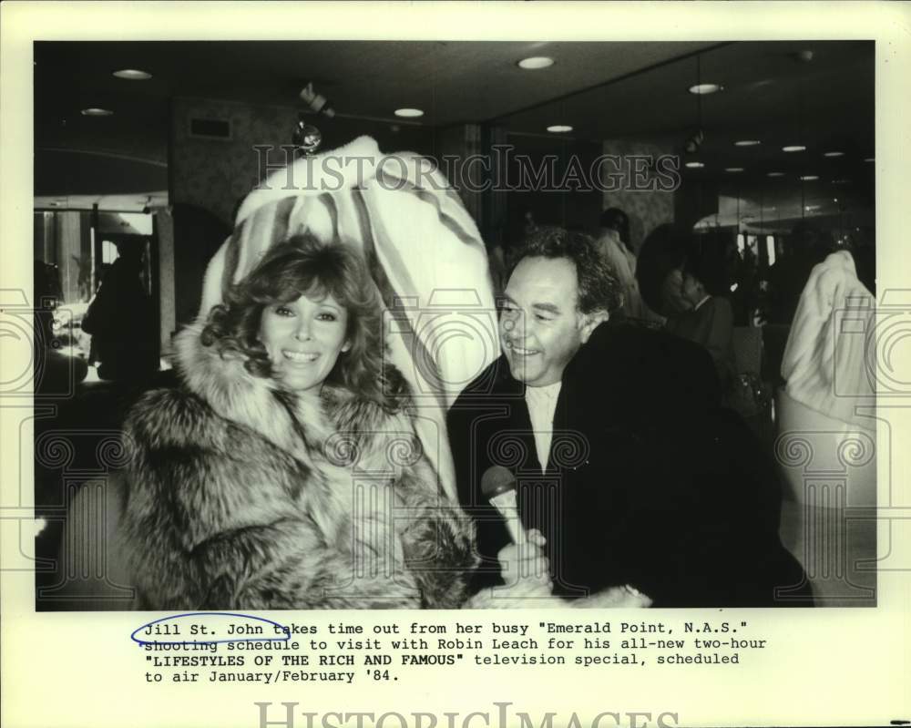 1984 Press Photo Jill St. John guests on Lifestyles of the Rich and Famous. - Historic Images