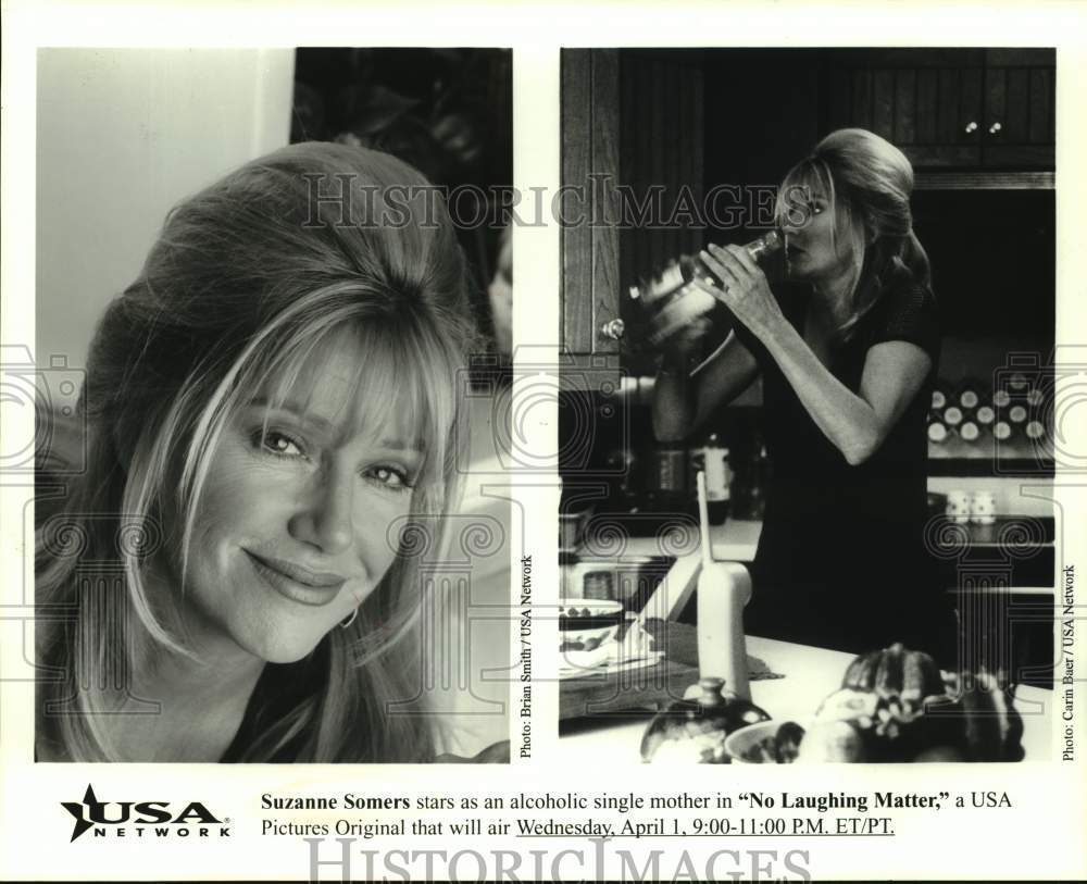 Press Photo Suzanne Somers in scenes from No Laughing Matter, on USA. - Historic Images