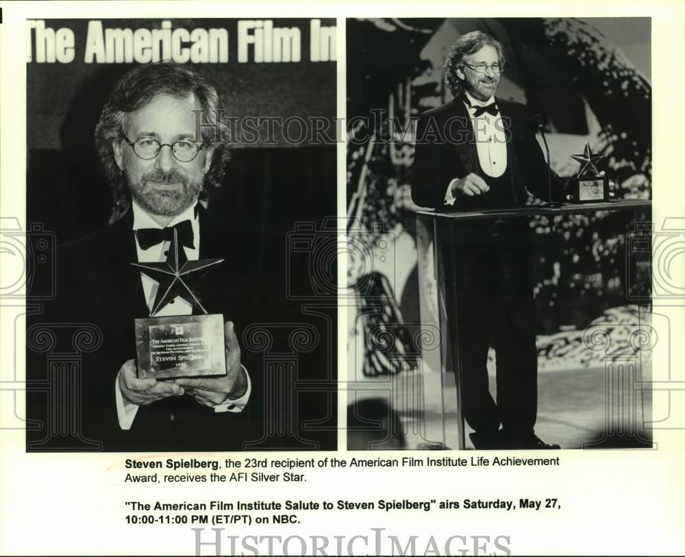 Press Photo Director Steven Spielberg Receives AFI Silver Star Film Award - Historic Images