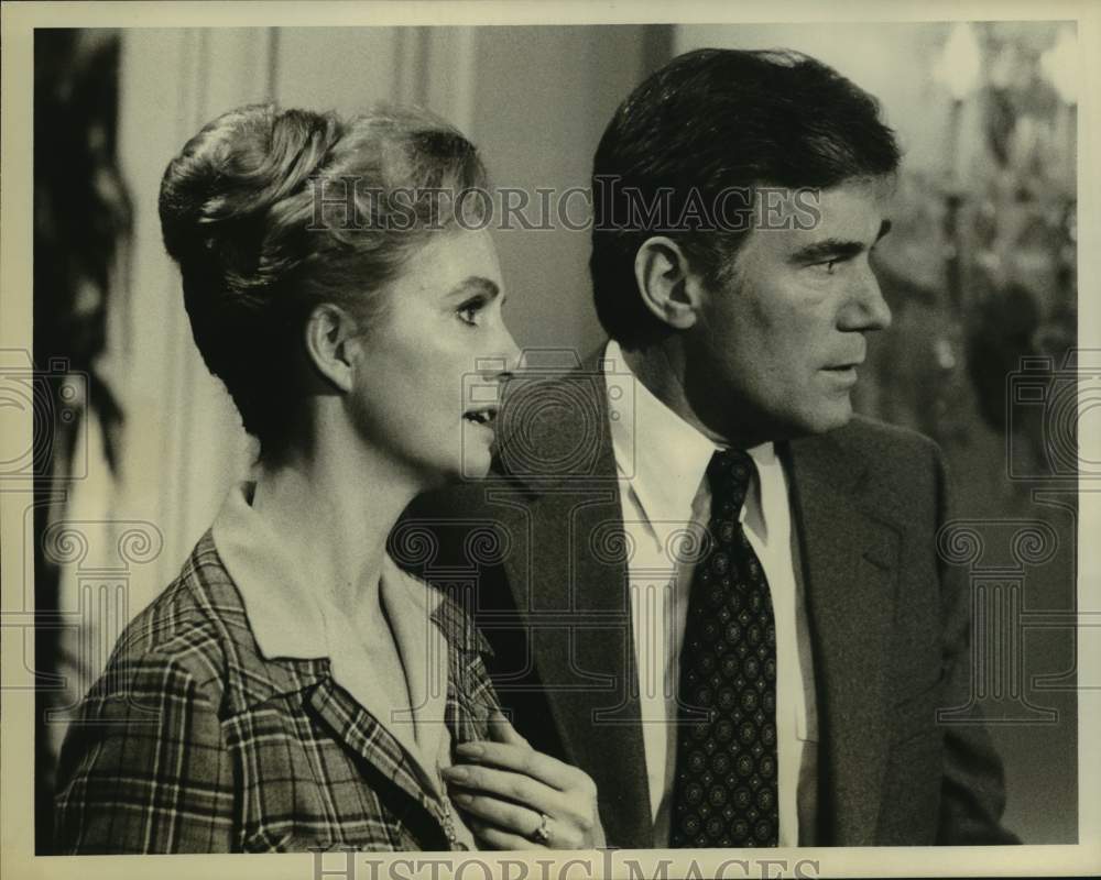 Press Photo Mitchell Ryan and Sharon Acker on Executive Suite, on CBS. - Historic Images