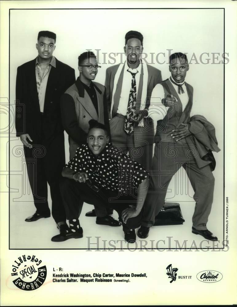 1990 Press Photo Members of Special Generation, new jack swing vocal quintet. - Historic Images
