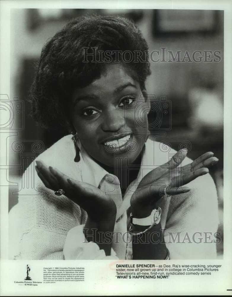 1985 Press Photo "What's Happening Now!!" TV Show Actress Danielle Spencer - Historic Images