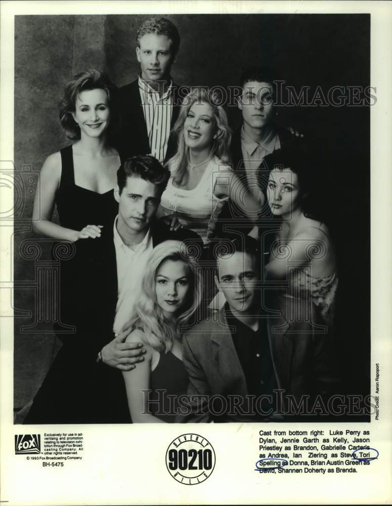 1993 Press Photo &quot;Beverly Hills 90210&quot; Fox TV Show Cast - Historic Images