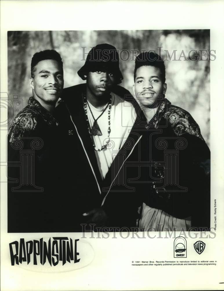 1991 Press Photo Members of Rappinstine, hip hop group. - Historic Images