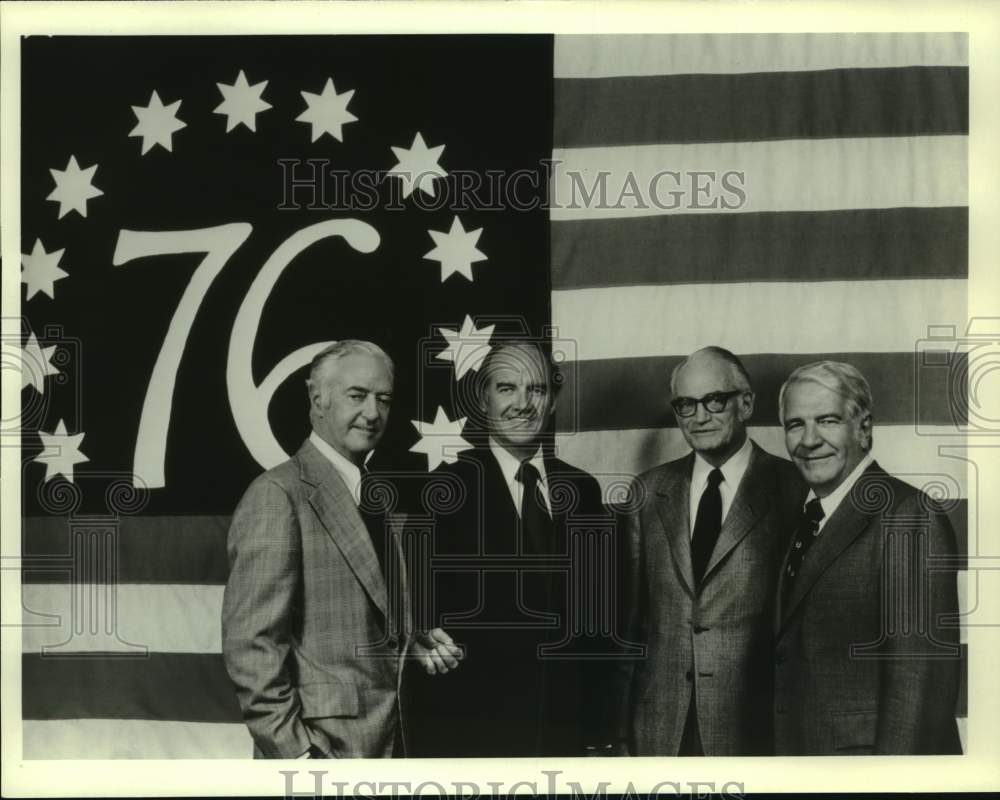 Press Photo Howard K Smith, George McGovern, Barry Goldwater and Harry Reasoner. - Historic Images