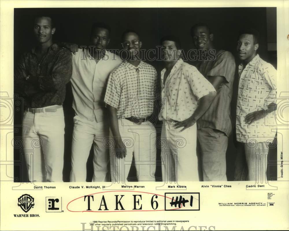 1988 Press Photo Music Group Take 6 - Historic Images