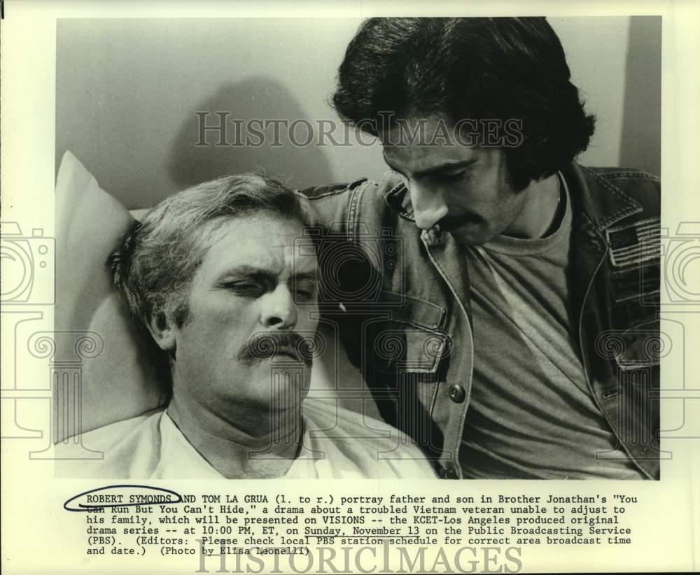 Press Photo Robert Symonds and Tom La Grua in You Can Run But You Can&#39;t Hide.- Historic Images