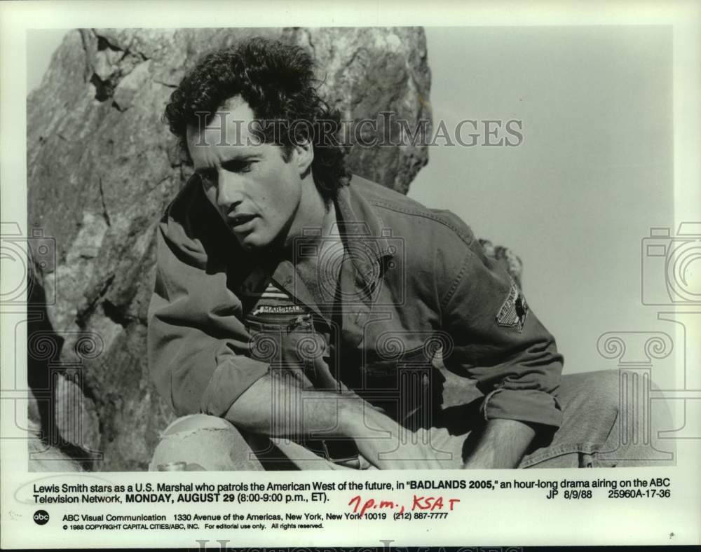 1988 Press Photo Lewis Smith stars in Badlands 2005, on ABC Television. - Historic Images