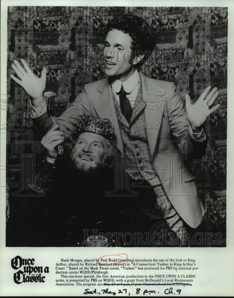 Press Photo Actors Paul Rudd & Richard Basehart in PBS "Once Upon a Classic" - Historic Images