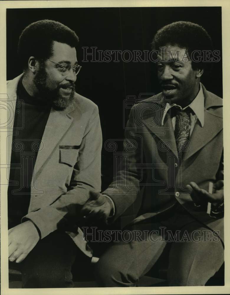 Press Photo &quot;Black Omnibus&quot; TV Host James Earl Jones &amp; Comedian Ray Scott - Historic Images