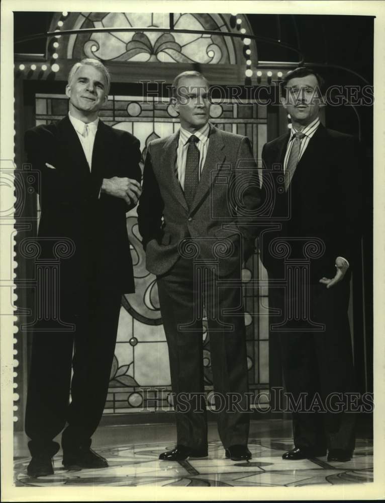 Press Photo Entertainers The Smothers Brothers on Stage With Steve Martin - Historic Images